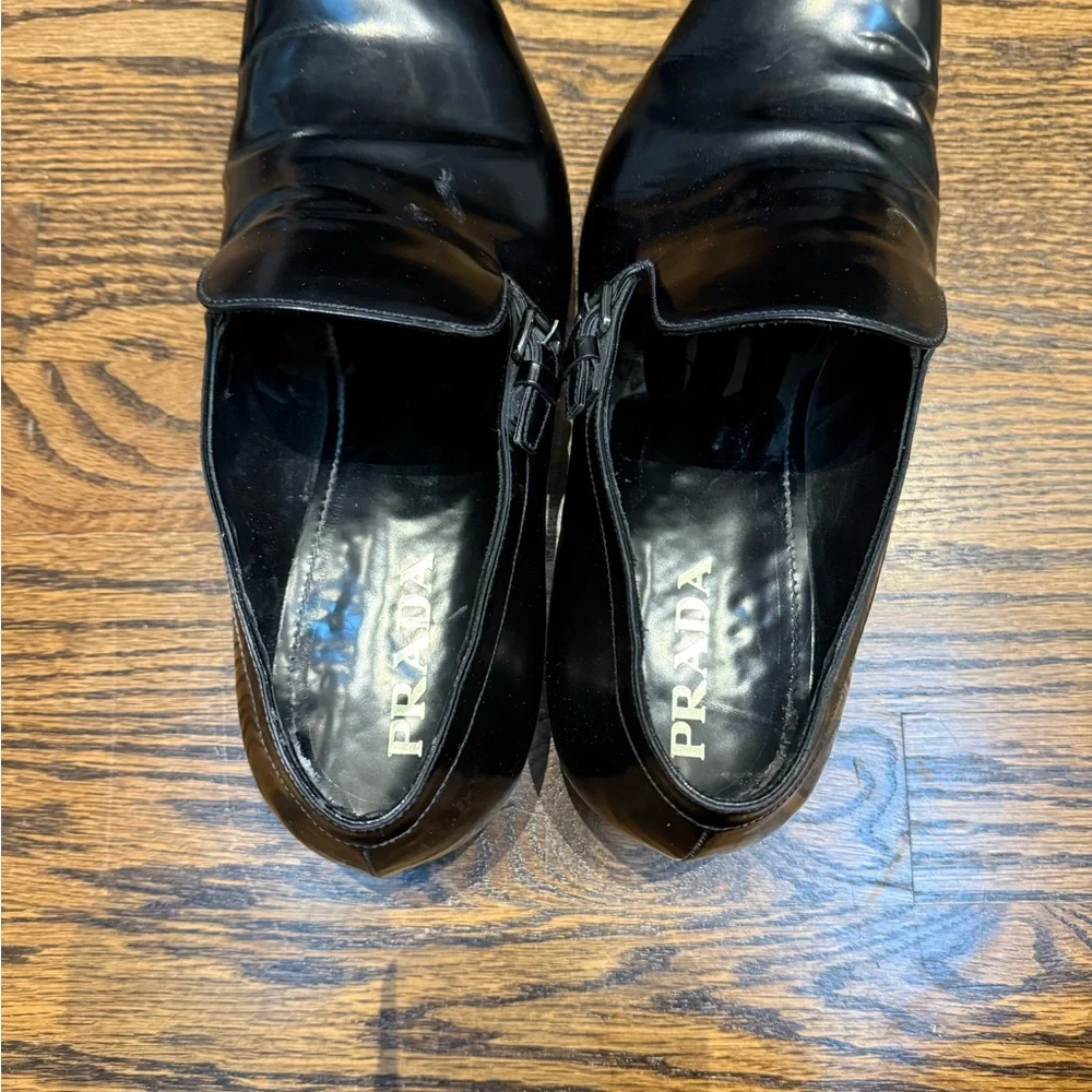 Prada Men's Shiny Black Slip-On Loafers - Picture 6 of 6